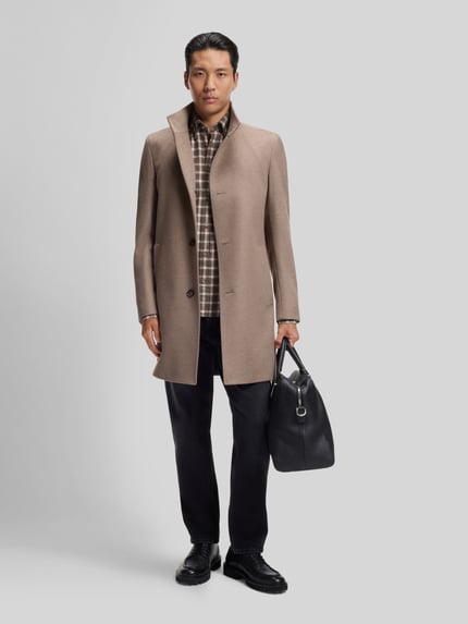 BOSS Regular Fit Freizeithemd mit Brusttasche Beige 1