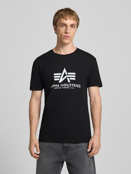Alpha Industries T-Shirt mit Logo und Rundhalsausschnitt Black 4
