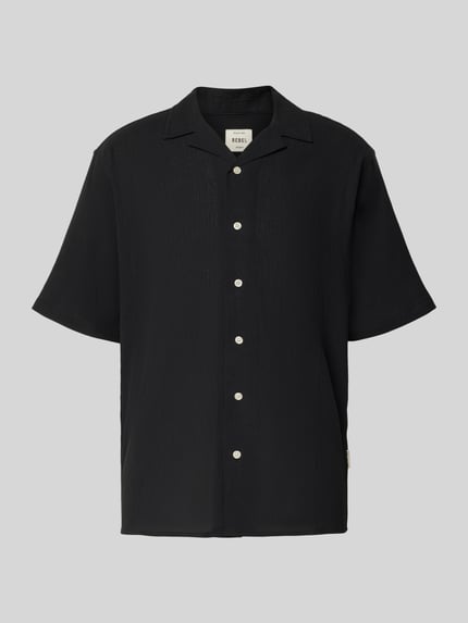 Redefined Rebel Regular Fit Freizeithemd mit Strukturmuster Modell 'FELIX' Black 2