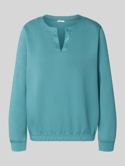 Tom Tailor Regular Fit Sweatshirt mit Viskose-Anteil Eisblau 2