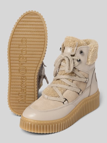 Marc O'Polo Stiefel mit Teddyfell-Besatz Beige 4