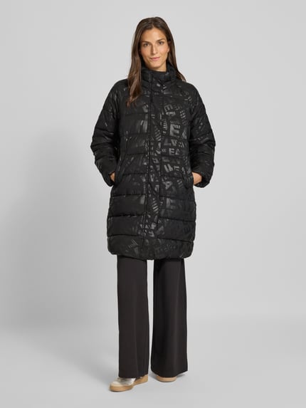 EA7 Emporio Armani Regular Fit Steppmantel mit Allover-Logo-Print Modell 'Caban' Black 4