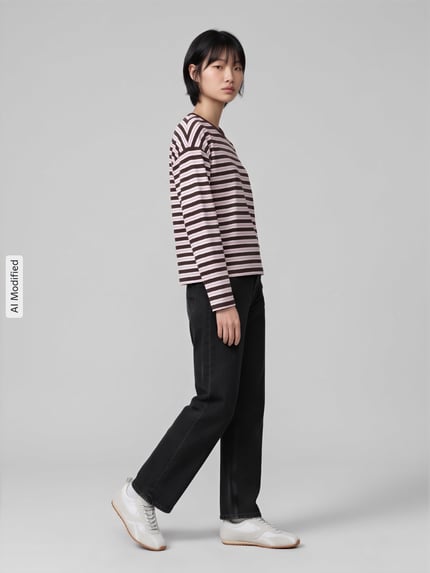 ONLY Boxy Fit Langarmshirt aus reiner Baumwolle Modell 'SOPH' Rosa 1
