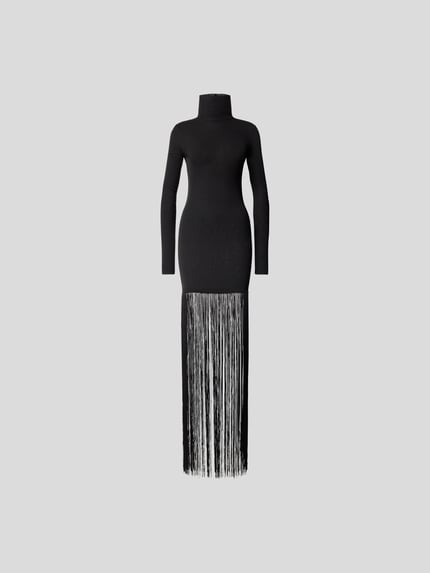 Nanushka Maxi-jurk met franjes Zwart - 2