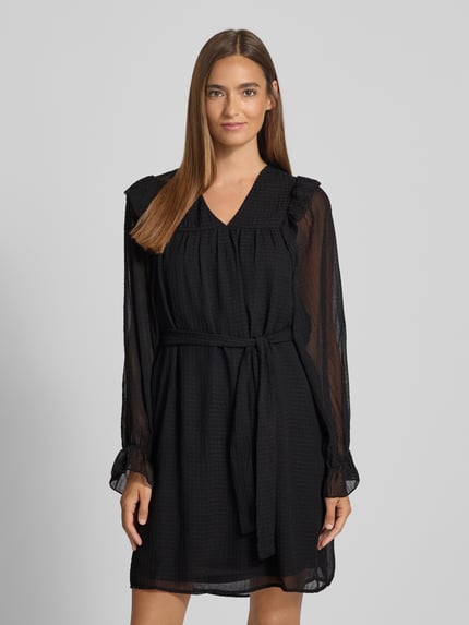 VERO MODA A-Linien-Kleid mit Taillengürtel Modell 'PETRA' Black 4