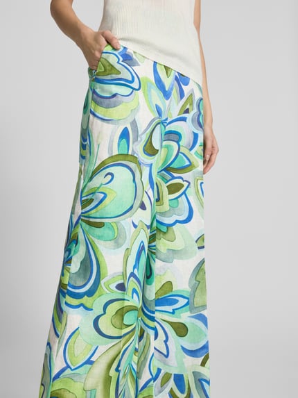 Raffaello Rossi Straight Fit Stoffhose aus Leinen-Viskose-Mix Modell 'AGATHA' Gruen 3