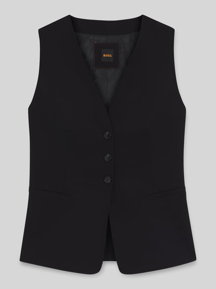 BOSS Orange Slim Fit Weste mit 3-Knopf-Verschluss Black 2