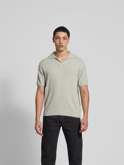 Closed Koszulka polo o kroju regular fit z imitacji dzianiny Gliniany 4