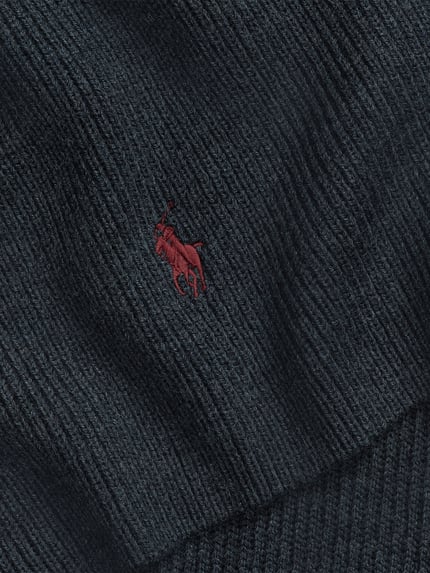 Polo Ralph Lauren Schal aus reiner Wolle mit Logo-Stitching Anthrazit 2