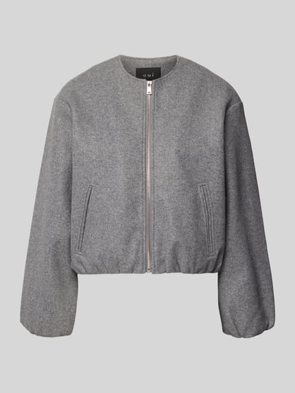 Oui Jacke mit Reißverschluss Mittelgrau Melange 2