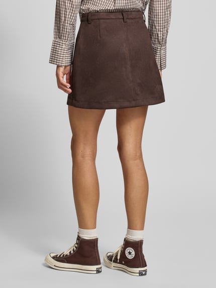 ONLY Mini-rok met knoopsluiting model 'AMAZING-STINA' Chocoladebruin - 5