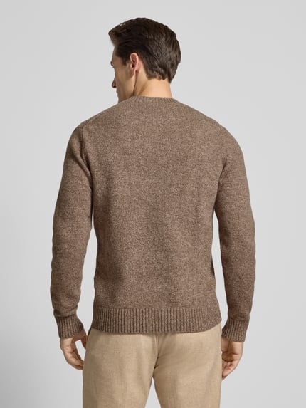 Casual Friday Regular Fit Strickpullover aus Woll-Mix Modell 'ANTE' Taupe Melange 5