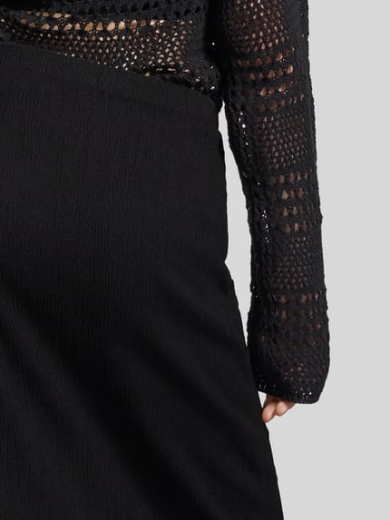 PIECES Maxirock mit Strukturmuster Modell 'LUNA' Black 3