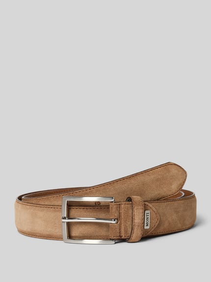 MONTI Leren riem met doornsluiting, model 'MONTREAL' Cognac - 1