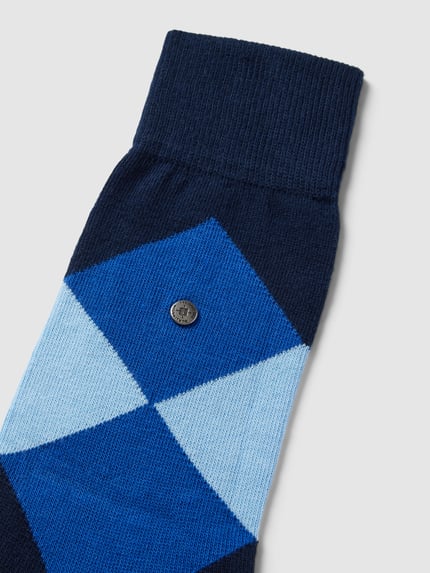 Burlington Socken mit Allover-Muster Modell 'Clyde' Marine 2
