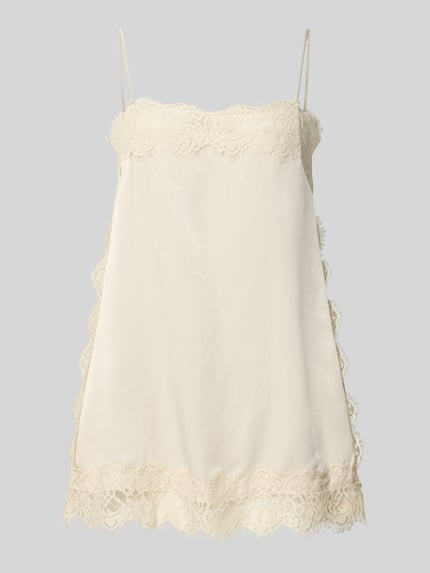 VERO MODA Relaxed Fit Top mit Spitzenbesatz Modell 'CHARM' Ecru 2