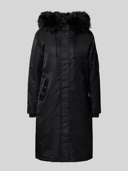 khujo Regular Fit Parkamantel mit Kunstfellbesatz Modell 'Jilla' Black 2