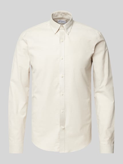 Slim Fit Freizeithemd mit Knopfleiste Modell 'Oxford' Shop The Look MANNEQUINE