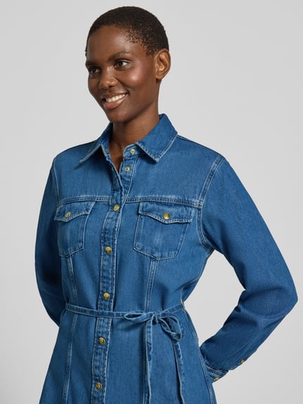 GANT Figurumspielendes Freizeitkleid aus Baumwoll-Viskose-Mix Jeansblau 3