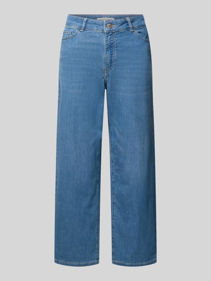 Produktfoto, Culotte im 5-Pocket-Design von Christian Berg Woman aus blauem Baumwoll-Mix mit Stretch-Anteil, Wide Leg Fit, glatte Textur