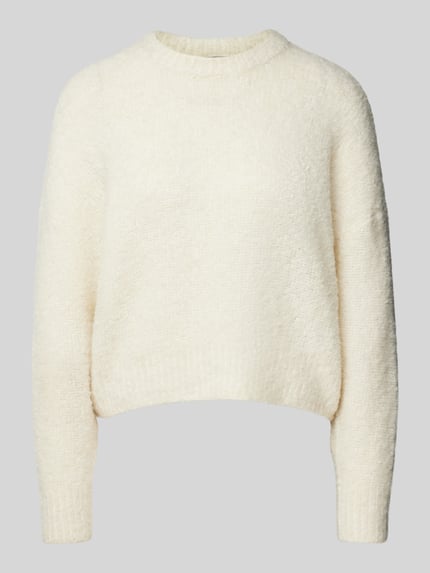 PIECES Regular Fit Strickpullover mit Wollanteil Modell 'NATHERINE' Offwhite 2