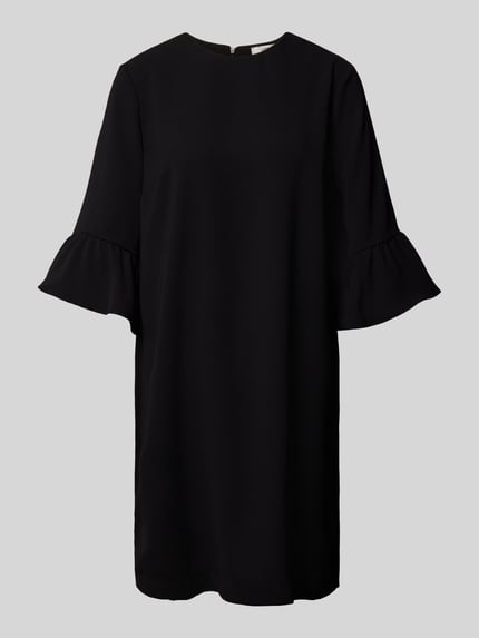 0039 Italy Knielanges Kleid mit Rundhalsausschnitt Modell 'MAXLIN' Black 2