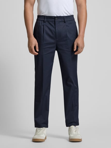 Casual Friday Spodnie materiałowe z elastycznym pasem model ‘Marc’ Granatowy 4