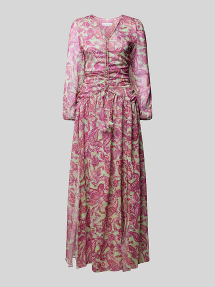 ADLYSH Maxikleid mit Paisley-Muster Pink 2