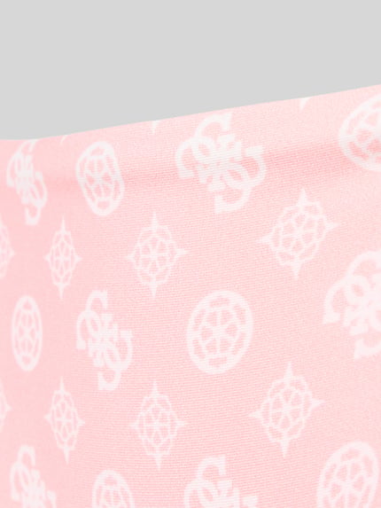 Produktfoto, Bikinihose mit seitlicher Schnürung Modell 'SOLEIL' von Guess, rosa-weiß, feiner Material-Mix mit Stretch-Anteil, glatte Textur