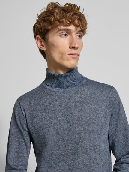 Blend Rollkragenpullover mit Label-Detail Marine 3