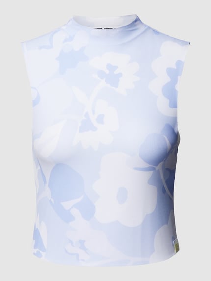 REVIEW Mesh Top mit STAR Print Violett 2