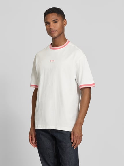 BOSS Orange Regular Fit T-Shirt aus reiner Baumwolle Modell 'TE_BLOCKS' Offwhite 4