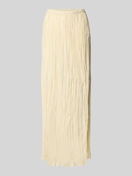 Produktfoto, Maxirock aus Viskose-Mix mit Strukturmuster Modell 'THEA' von Topshop in Creme, A-Linie, elastischer Bund, feine Textur.