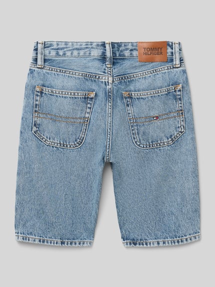 Tommy Hilfiger Teens Korte jeans in 5-pocketmodel met logostitching Blauw - 3