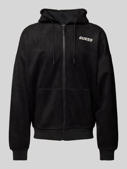 GUESS Activewear Sweatjack met labeldetail, model 'DARIL' Zwart - 2