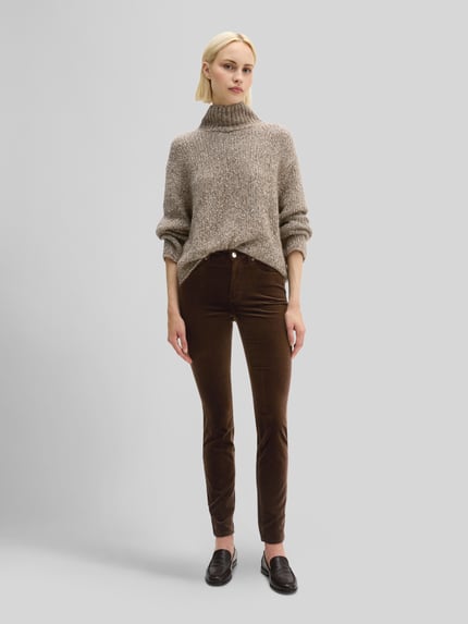 Marc O'Polo Regular Fit Hose mit Samtoptik Dunkelbraun 1