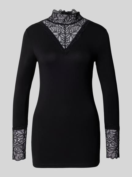Christian Berg Woman Slim Fit Longsleeve aus elastischem Material-Mix Black 1