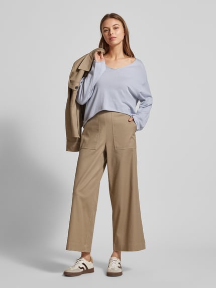 DRYKORN Cropped Strickpullover aus Baumwoll-Kaschmir-Mix Hellblau 1