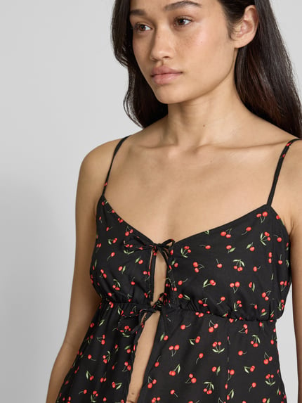 REVIEW Top met vetersluiting Zwart - 3