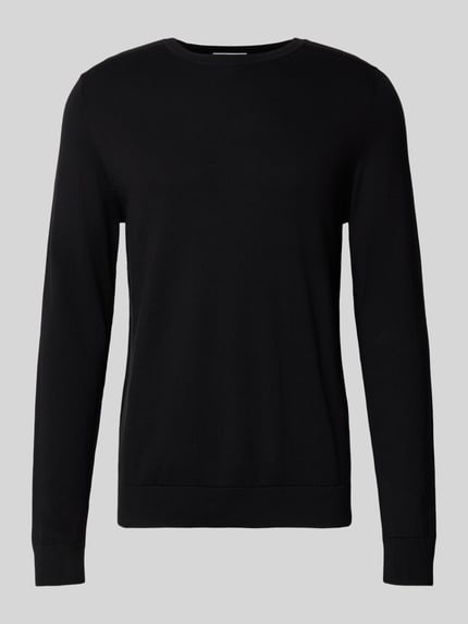 Selected Regular Fit Strickpullover aus reiner Baumwolle Modell 'BERG' Black 2