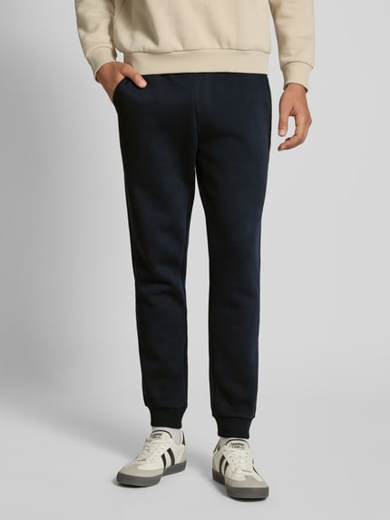 JACK & JONES Sweatpants met elastische band en tunnelkoord, model 'GORDON' Donkerblauw - 4