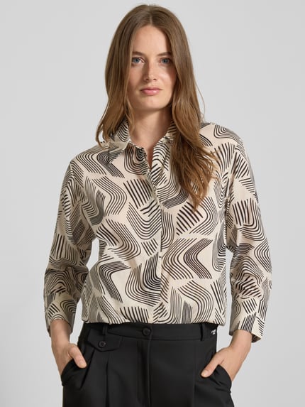 OPUS Regular fit blouse van viscose met blinde knoopsluiting Zand - 3