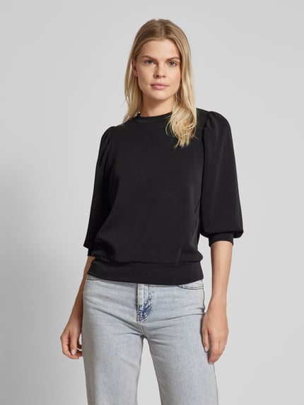 Selected Sweatshirt met 3/4-mouwen Zwart - 4