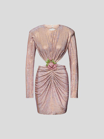 New Arrivals by Ilkyaz Ozel Cocktailjurk met siersteentjes Paars - 2