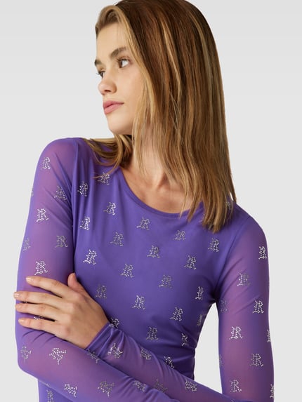 REVIEW Mini-jurk BLING van mesh met strass-steentjes Paars - 3