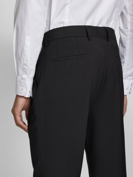 BOSS Regular fit pantalon met persplooien, model 'Lenon' Zwart - 3
