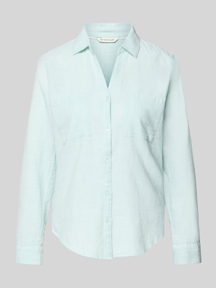 Tom Tailor Regular Fit Hemdbluse aus reiner Baumwolle Mint 2