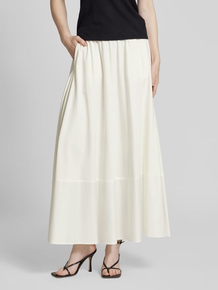 MM by Max Mara Długa spódnica z elastycznym pasem model ‘ROAL’ Złamany biały 4