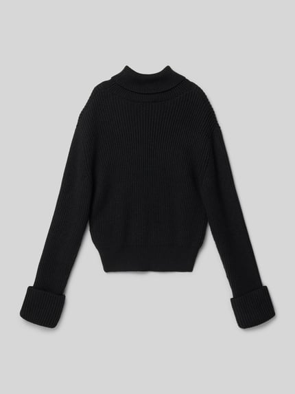 GUESS Sweter z dzianiny z golfem Czarny 3
