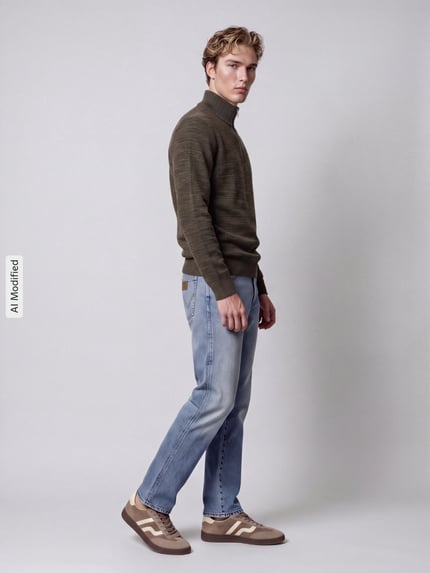 Selected Regular fit schipperstrui van pure katoen model 'DANE' Donkergroen - 1